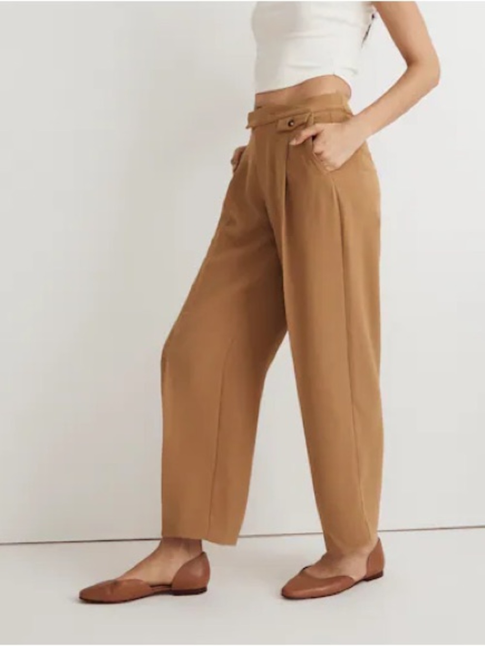 Madewell NWT The Rosedale Low-Rise Straight Pant Crepe Toffee 6